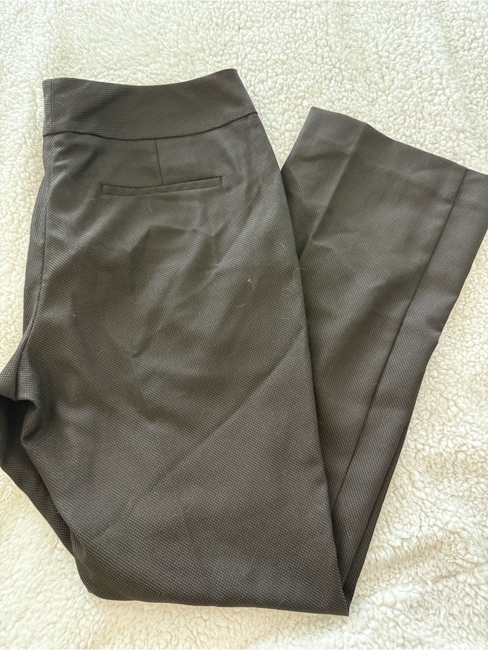 Ann Taylor Charcoal Textured Dress Trousers